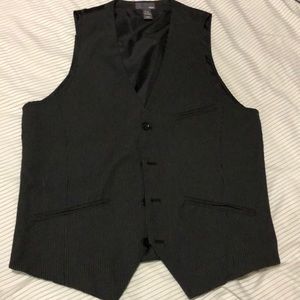Mens 40R black pinstripe vest